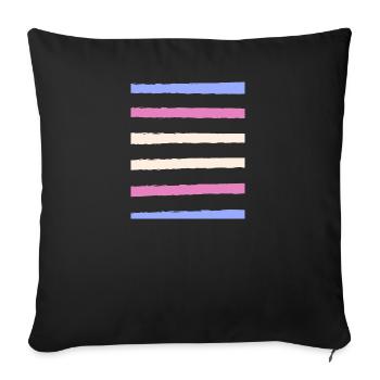 trans stripes - Sofakissenbezug 45 x 45 cm - Schwarz - Vorne