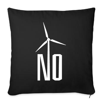 NO! Wind turbine no thanks - danger for birds - Sofa pillowcase 17,3'' x 17,3'' (45 x 45 cm) - black - Front