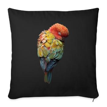 Parrot - Sofa pillowcase 17,3'' x 17,3'' (45 x 45 cm) - black - Front