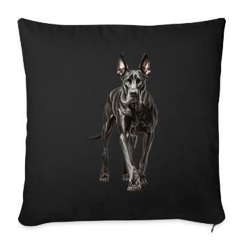 Deutsche Dogge - Sofakissenbezug 45 x 45 cm - Schwarz - Vorne