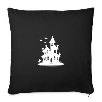 Abandoned Spooky Halloween Bat House - Sofa pillowcase 17,3'' x 17,3'' (45 x 45 cm) - black - Front