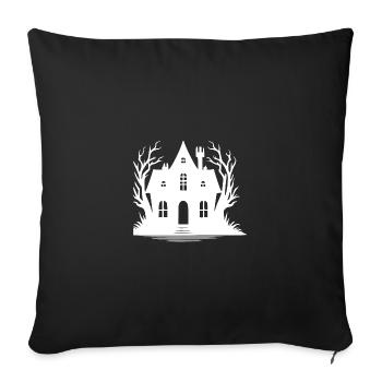 Eerie Halloween haunted house - Sofa pillowcase 17,3'' x 17,3'' (45 x 45 cm) - black - Front