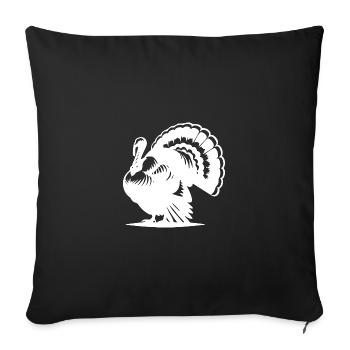Drôle de volaille, dinde, plumage énorme - Housse de coussin décorative 45 x 45 cm - noir - Devant