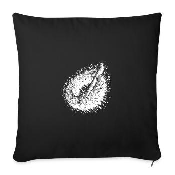 Cercle de notes de musique circulaire - Housse de coussin décorative 45 x 45 cm - noir - Devant