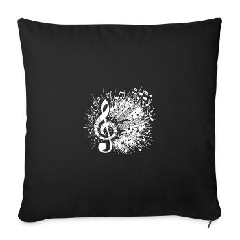 Échelle de clé de musique explosive - Housse de coussin décorative 45 x 45 cm - noir - Devant