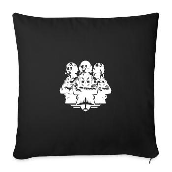 De fiers pilotes en combinaison de vol - Housse de coussin décorative 45 x 45 cm - noir - Devant