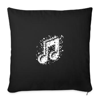 Swinging Music Note Splash Tattoo - Sofa pillowcase 17,3'' x 17,3'' (45 x 45 cm) - black - Front