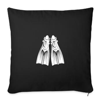 Snorkel Fins Diver Holiday Tattoo Style - Sofa pillowcase 17,3'' x 17,3'' (45 x 45 cm) - black - Front