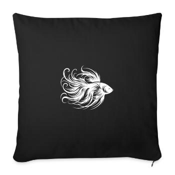 Magnifique poisson de combat genre Labyrinthe Fish - Housse de coussin décorative 45 x 45 cm - noir - Devant
