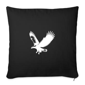 Aigle vers le haut avec d’énormes ailes dans le vent - Housse de coussin décorative 45 x 45 cm - noir - Devant