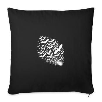 Flying bats as a large swarm - Sofa pillowcase 17,3'' x 17,3'' (45 x 45 cm) - black - Front