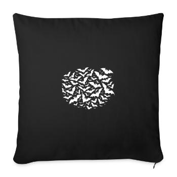 Huge flying swarm of bats - Sofa pillowcase 17,3'' x 17,3'' (45 x 45 cm) - black - Front