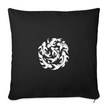 Viele Koi Karpfen die im Kreis schwimmen - Sofakissenbezug 45 x 45 cm - Schwarz - Vorne