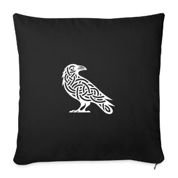 Raven Bird in Celtic Tattoo Knot Style - Sofa pillowcase 17,3'' x 17,3'' (45 x 45 cm) - black - Front