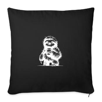 Bright Coffee Sloth Pencil Sketch - Sofa pillowcase 17,3'' x 17,3'' (45 x 45 cm) - black - Front
