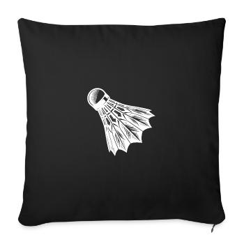 Fast Badminton Shuttlecock Tattoo Style - Sofa pillowcase 17,3'' x 17,3'' (45 x 45 cm) - black - Front