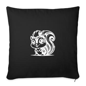 Cute smiling squirrel with huge eyes - Sofa pillowcase 17,3'' x 17,3'' (45 x 45 cm) - black - Front