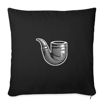 Pipe à tabac VIntage avec tradition et style - Housse de coussin décorative 45 x 45 cm - noir - Devant