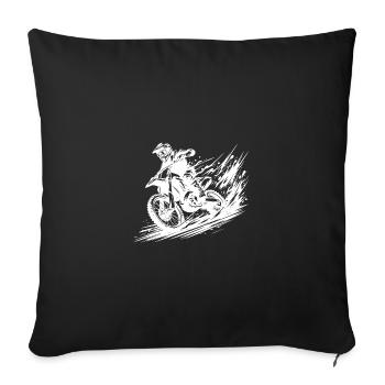 Balade dynamique en motocross dans la boue et la boue - Housse de coussin décorative 45 x 45 cm - noir - Devant