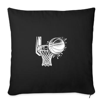 Basketball hoop with basketball - Sofa pillowcase 17,3'' x 17,3'' (45 x 45 cm) - black - Front
