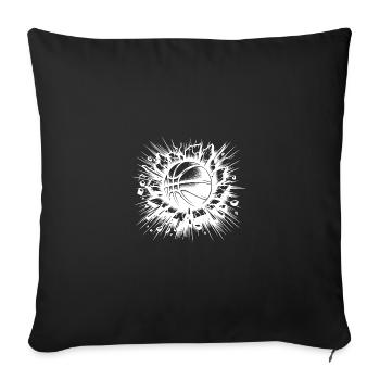 Basketball hits the wall - Sofa pillowcase 17,3'' x 17,3'' (45 x 45 cm) - black - Front