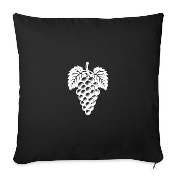Grapes Grapes and leaves - Sofa pillowcase 17,3'' x 17,3'' (45 x 45 cm) - black - Front