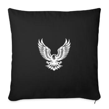 Aigle puissant aux griffes écartées - Housse de coussin décorative 45 x 45 cm - noir - Devant