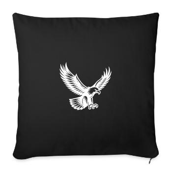 Majestätischer Adler bereit zum Angriff - Sofakissenbezug 45 x 45 cm - Schwarz - Vorne