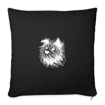 Dog portrait in chaotic lines style - Sofa pillowcase 17,3'' x 17,3'' (45 x 45 cm) - black - Front
