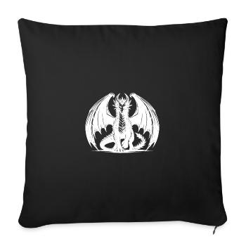 Big Proud Dragon with Wings Tattoo Style - Sofa pillowcase 17,3'' x 17,3'' (45 x 45 cm) - black - Front