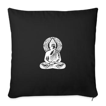 Méditation profonde et centrage de la tranquillité dans le Bouddha Yoga - Housse de coussin décorative 45 x 45 cm - noir - Devant