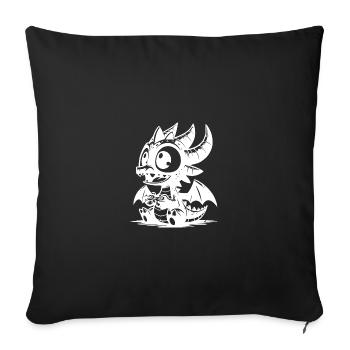 Cute dragon with wings while playing games - Sofa pillowcase 17,3'' x 17,3'' (45 x 45 cm) - black - Front