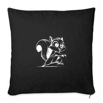 Little Cute Squirrel Pencil Drawing - Sofa pillowcase 17,3'' x 17,3'' (45 x 45 cm) - black - Front