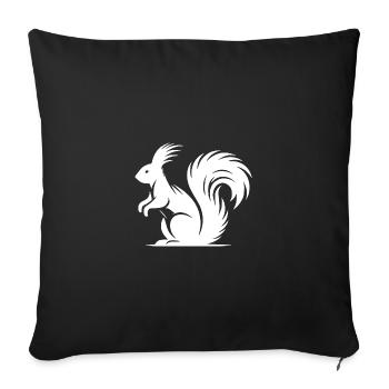 Squirrel Tattoo Style Drawing - Sofa pillowcase 17,3'' x 17,3'' (45 x 45 cm) - black - Front