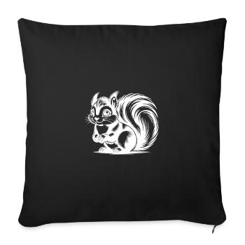 Mignon mignon écureuil Dessin - Housse de coussin décorative 45 x 45 cm - noir - Devant