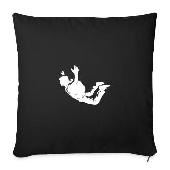 Parachutisme Homme Saut Vol - Housse de coussin décorative 45 x 45 cm - noir - Devant