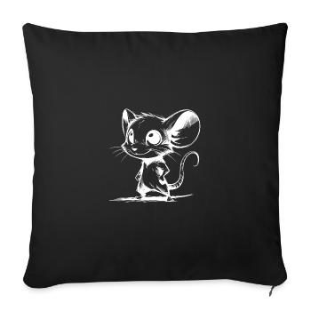 Funny Baby Kids Mouse Cartoon Style - Sofa pillowcase 17,3'' x 17,3'' (45 x 45 cm) - black - Front
