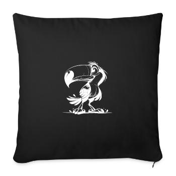Little Smiling Toucan Pencil Sketch - Sofa pillowcase 17,3'' x 17,3'' (45 x 45 cm) - black - Front