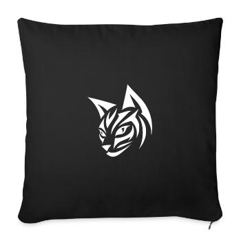 Pretty cat head with tribal accents - Sofa pillowcase 17,3'' x 17,3'' (45 x 45 cm) - black - Front