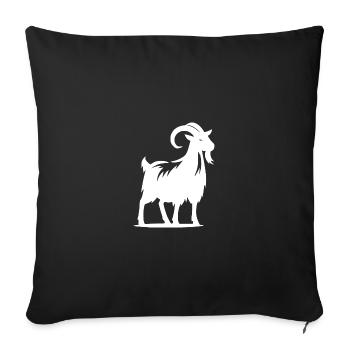 Portrait de chèvre avec des cornes - Housse de coussin décorative 45 x 45 cm - noir - Devant