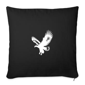 Beau style de tatouage d’aigle volant - Housse de coussin décorative 45 x 45 cm - noir - Devant