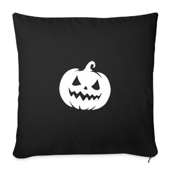 Naughty magic pumpkin lantern with a cheeky grin - Sofa pillowcase 17,3'' x 17,3'' (45 x 45 cm) - black - Front