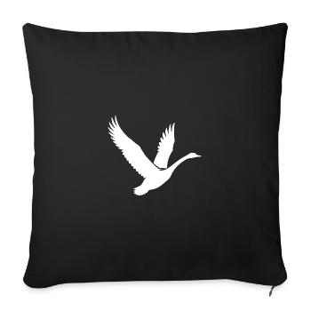 Cygne volant élégant - Housse de coussin décorative 45 x 45 cm - noir - Devant