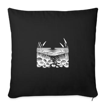 Sunset on the beach with tropical seashells - Sofa pillowcase 17,3'' x 17,3'' (45 x 45 cm) - black - Front