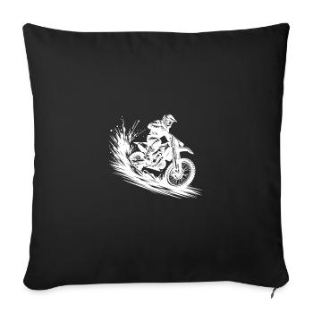 Energetic Motocross Illustration Drawing - Sofa pillowcase 17,3'' x 17,3'' (45 x 45 cm) - black - Front