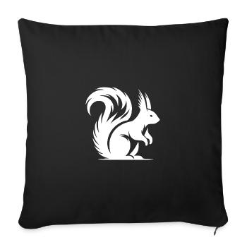 Little Cute Squirrel Kids Drawing - Sofa pillowcase 17,3'' x 17,3'' (45 x 45 cm) - black - Front