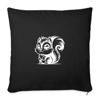 Cute Kids Squirrel Drawing - Sofa pillowcase 17,3'' x 17,3'' (45 x 45 cm) - black - Front