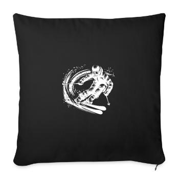 Cool extreme athlete on skis in motion - Sofa pillowcase 17,3'' x 17,3'' (45 x 45 cm) - black - Front