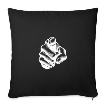 Classic Iconic Finger Pointing Hand Gesture - Sofa pillowcase 17,3'' x 17,3'' (45 x 45 cm) - black - Front