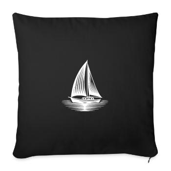 Sailboat in calm seas on the horizon - Sofa pillowcase 17,3'' x 17,3'' (45 x 45 cm) - black - Front